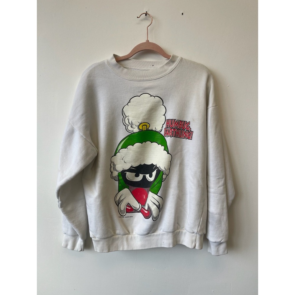 Vintage 90s Looney Toons Marvin the Martian Humbug Earthling Sweatshirt Large